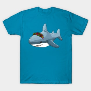 A pretty blue shark with flowers T-Shirt